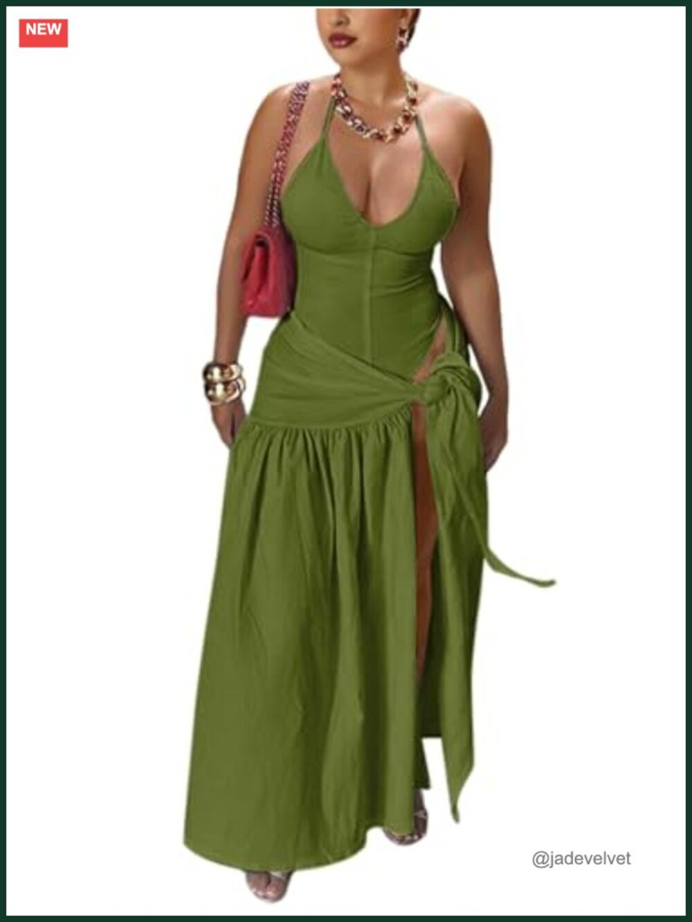 Women's 2 Piece Skirt Set Halter Bodysuit Wrap Maxi Skirt Club Outfit
